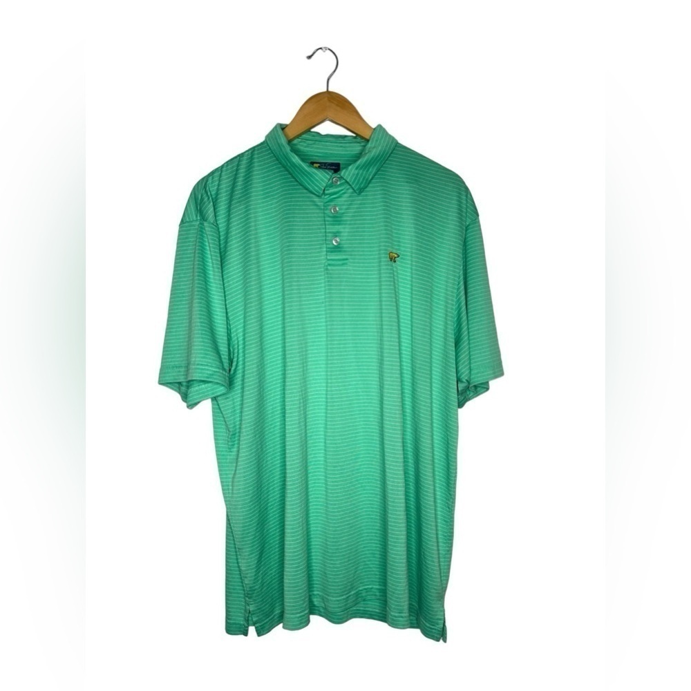 2/$30 JACK NICKLAUS Green White Stripe Men’s Short Sleeve Moisture Wicking Polo - Picture 6 of 10